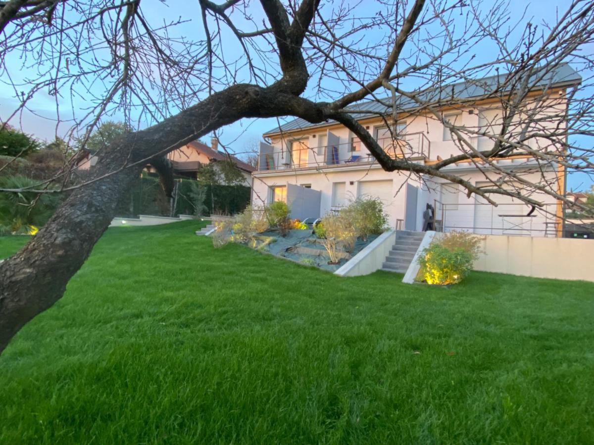 La Villa Perchee Calme, Sauna, Parking Prive Saint-Prix Kültér fotó