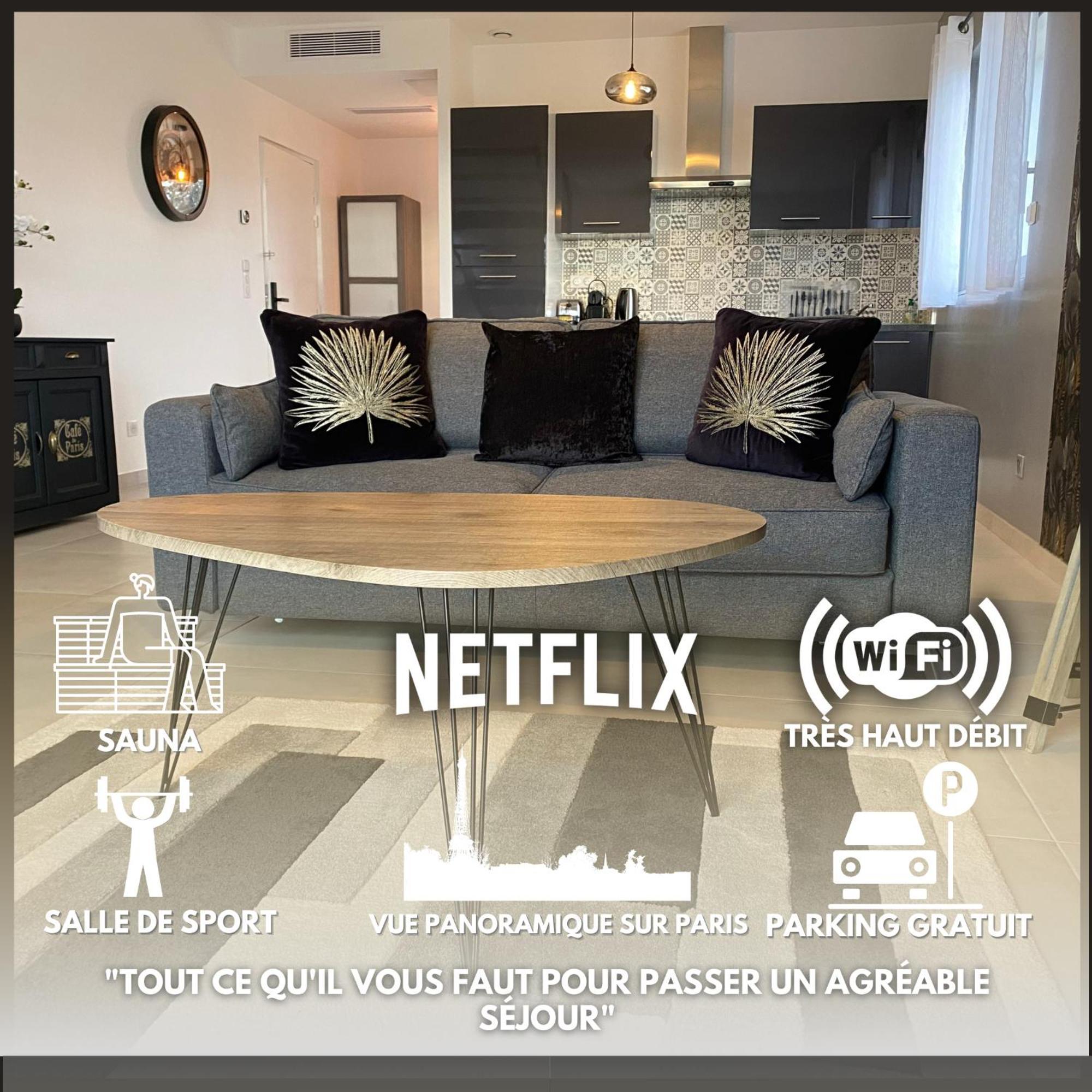 La Villa Perchee Calme, Sauna, Parking Prive Saint-Prix Kültér fotó